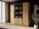 Гардеробна / шафа для одягу Perfect Home Келлі / Kelly 4DRM 4-дверна з центральними прозорими дверцятами та додатковими полицями Дуб артизан (PFH-091897)