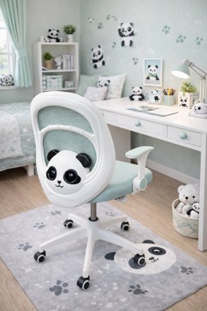 Крісло обертове дитяче з підставкою для ніг PERFECT KIDS PANDA GREEN Perfect Home Зелений (PFH-092112) Крісло обертове дитяче з підставкою для ніг PERFECT KIDS PANDA GREEN Perfect Home Зелений (PFH-092112)