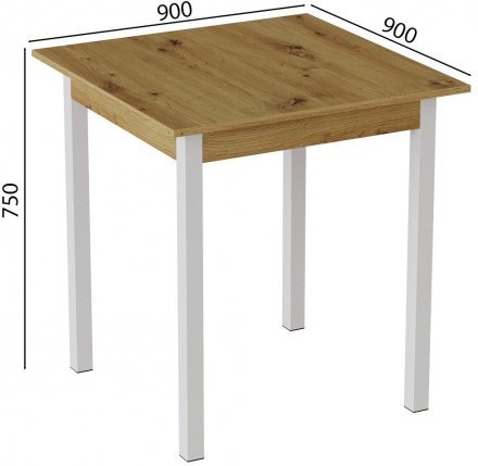 Стіл кухонний Ferrum-decor Дієго 75x90x90 Білий ДСП Дуб Артизан 16мм (FRD-105717)