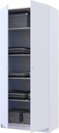 Шафа розпашна з полицями Doros Промо 90х48х204 см Білий (DRS-011201)