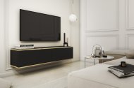 Тумба під телевізор навісна Perfect Home Оро / Oro 2-дверна RTV135 Чорний (PFH-091352)
