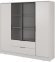 Гардеробна / шафа для одягу Perfect Home Келлі / Kelly 4DRM 4-дверна з центральними прозорими дверцятами та додатковими полицями Кашемір (PFH-091898)