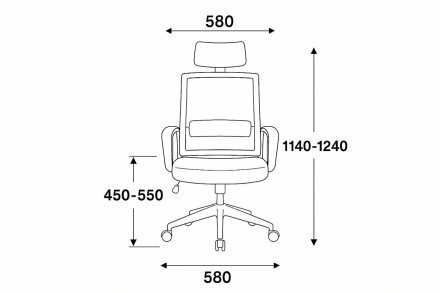 Крісло комп'ютерне з підлокітниками та підголовником Perfect Home OC-8330 Чорний (PFH-092057)
