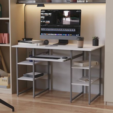 Письмовий стіл Ferrum-decor Тім 75x140x60 сірий ДСП Біле 16мм (FRD-102468)