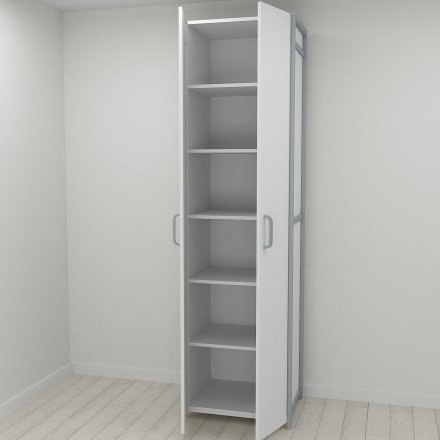 Шафа Гардероб Уні секція 7 серії Конект Ferrum-decor 220x60x50см Сірий метал ДСП Білий 16 мм (FRD-104563)