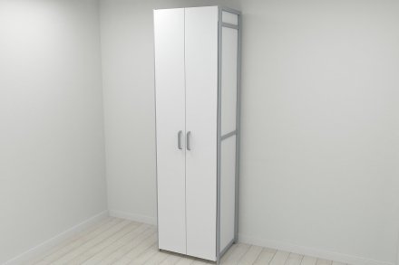 Шафа Гардероб Уні секція 7 серії Конект Ferrum-decor 220x60x50см Сірий метал ДСП Білий 16 мм (FRD-104563)