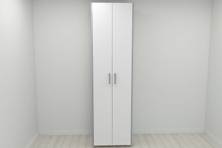 Шафа Гардероб Уні секція 7 серії Конект Ferrum-decor 220x60x50см Сірий метал ДСП Білий 16 мм (FRD-104563)