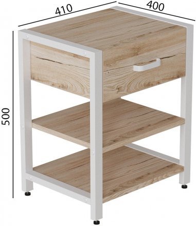 Тумба універсальна Ferrum-decor Вів'єн 1/2 50x41x40 білий ДСП Дуб Сан-Марино 16мм (FRD-104128)