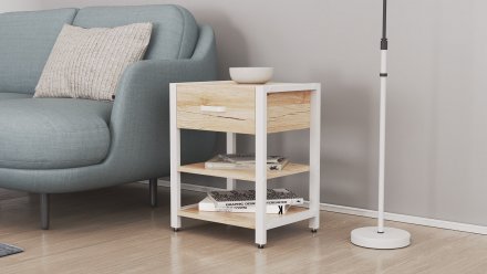 Тумба універсальна Ferrum-decor Вів'єн 1/2 50x41x40 білий ДСП Дуб Сан-Марино 16мм (FRD-104128)