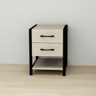 Тумба універсальна Ferrum-decor Вів'єн 2/1 50x41x40 чорний ДСП Дуб Сонома 16мм (FRD-104173)