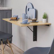 Обідній стіл-трансформер Ніка настінний Ferrum-decor 420x900x500 Чорний метал ДСП Дуб Артизан 16 мм (FRD-105169)