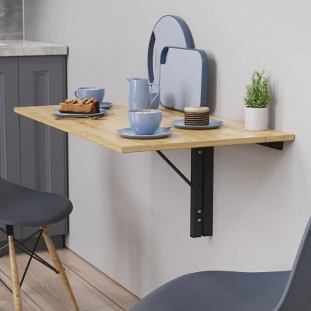 Обідній стіл-трансформер Ніка настінний Ferrum-decor 420x900x500 Чорний метал ДСП Дуб Артизан 16 мм (FRD-105169) Обідній стіл-трансформер Ніка настінний Ferrum-decor 420x900x500 Чорний метал ДСП Дуб Артизан 16 мм (FRD-105169)