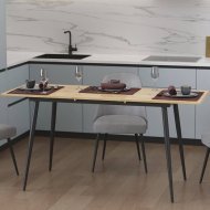Стіл кухонний розкладний Данді на конусних ногах Ferrum-decor 75x120 160)x60 Чорний метал ДСП Дуб Артизан 16 мм (FRD-106776) Стіл кухонний розкладний Данді на конусних ногах Ferrum-decor 75x120 160)x60 Чорний метал ДСП Дуб Артизан 16 мм (FRD-106776)