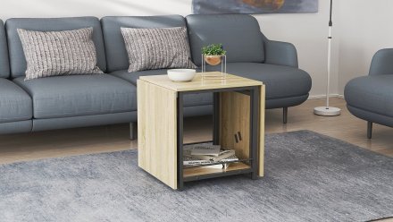 Стіл журнальний трансформер Куб Комбо Ferrum-decor 540x532x500 Чорний метал ДСП - Дуб Сонома 16 мм (FRD-105153) Стіл журнальний трансформер Куб Комбо Ferrum-decor 540x532x500 Чорний метал ДСП - Дуб Сонома 16 мм (FRD-105153)