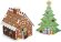 Объемные блестящие наклейки Рождественская елка и пряничный домик Melissa & Doug 
MD8404