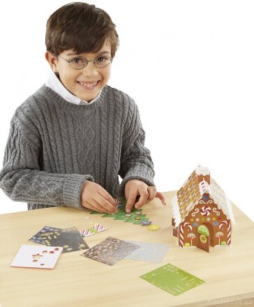 Объемные блестящие наклейки Рождественская елка и пряничный домик Melissa & Doug 
MD8404