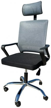 Крісло комп'ютерне з підлокітниками та підголовником Perfect Home OC-8330M Cірий (PFH-092058)
