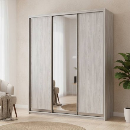 Шафа-купе Doros Сити Лайт Сосна Натти 2 ДСП / 1 дзеркало 180х60х225 (DRS-011969)
