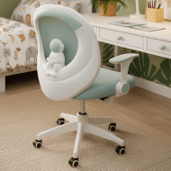 Крісло обертове дитяче з підставкою для ніг PERFECT KIDS ASTRONAUT GREEN Perfect Home Зелений (PFH-092114)