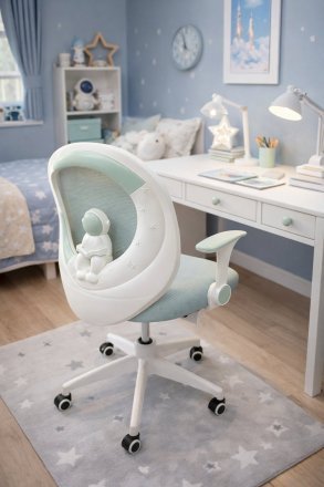 Крісло обертове дитяче з підставкою для ніг PERFECT KIDS ASTRONAUT GREEN Perfect Home Зелений (PFH-092114) Крісло обертове дитяче з підставкою для ніг PERFECT KIDS ASTRONAUT GREEN Perfect Home Зелений (PFH-092114)