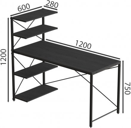 Комп'ютерний стіл Ferrum-decor Джек 75x140x60 Чорний ДСП Сосна Кембра (FRD-104402) Комп'ютерний стіл Ferrum-decor Джек 75x140x60 Чорний ДСП Сосна Кембра (FRD-104402)