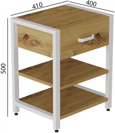 Тумба універсальна Ferrum-decor Вів'єн 1/2 50x41x40 білий ДСП Дуб Артизан 16мм (FRD-104129)