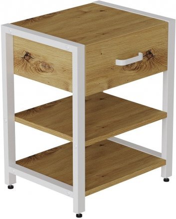 Тумба універсальна Ferrum-decor Вів'єн 1/2 50x41x40 білий ДСП Дуб Артизан 16мм (FRD-104129)