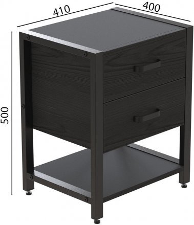 Тумба універсальна Ferrum-decor Вів'єн 2/1 50x41x40 чорний ДСП Сосна Кембра 16мм (FRD-104175)