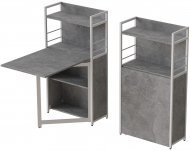 Стіл книжка з етажеркою Практик 1 Ferrum-decor 1200x640x990 Білий метал ДСП Бетон 16 мм (FRD-104624) Стіл книжка з етажеркою Практик 1 Ferrum-decor 1200x640x990 Білий метал ДСП Бетон 16 мм (FRD-104624)