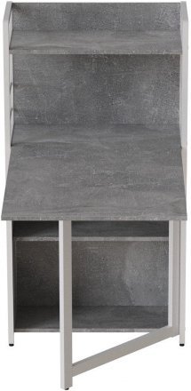 Стіл книжка з етажеркою Практик 1 Ferrum-decor 1200x640x990 Білий метал ДСП Бетон 16 мм (FRD-104624)