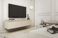 Тумба під телевізор навісна Perfect Home Оро / Oro 2-дверна RTV135 MDF Бежевий (PFH-091356)