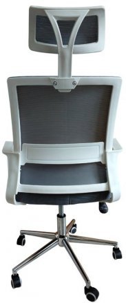 Крісло комп'ютерне з підлокітниками та підголовником Perfect Home OC-8330W Cірий (PFH-092059)