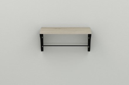 Настінна полиця Ferrum-decor Комфі 260x500x240 метал Чорний ДСП Сонома 16 мм (FRD-102719)