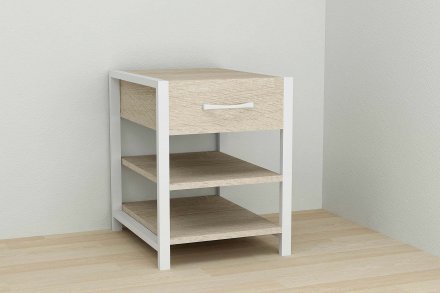Тумба універсальна Ferrum-decor Вів'єн 1/2 50x41x40 білий ДСП Дуб Сонома 16мм (FRD-104130)
