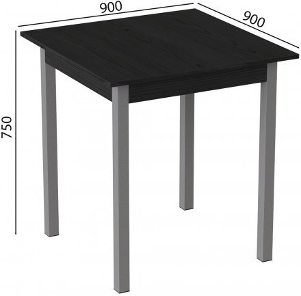 Стіл кухонний Ferrum-decor Дієго 75x90x90 Сірий ДСП Сосна Кембра 16мм (FRD-105720)