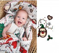 Дитяча постіль для немовлят (подушка та ковдра) Різдвяні Їжачки lullalove-9433