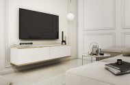 Тумба під телевізор навісна Perfect Home Оро / Oro 2-дверна RTV135 MDF Білий (PFH-091354)