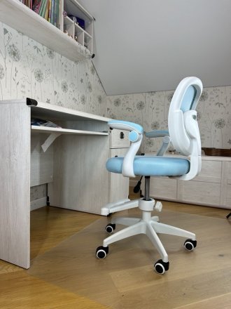 Крісло обертове дитяче з підставкою для ніг PERFECT KIDS BLUE Perfect Home Блакитний (PFH-092116)