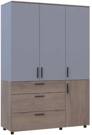 Шафа для одягу Doros Торн Кремона Канноло/Сірий 3 ДСП/3Ш (штанга) 135х51.6х200 (DRS-012049)