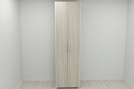 Шафа Гардероб Уні секція 7 серії Конект Ferrum-decor 220x60x50см Білий метал ДСП Дуб Сонома 16 мм (FRD-104569)