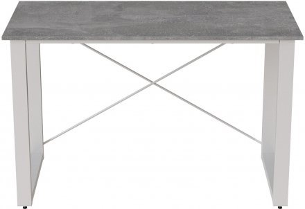 Письмовий стіл Ferrum-decor Драйв 750x1400x600 Білий метал ДСП Бетон 32 мм (FRD-103358)