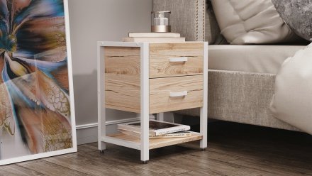 Тумба універсальна Ferrum-decor Вів'єн 2/1 50x41x40 білий ДСП Дуб Сан-Марино 16мм (FRD-104177) Тумба універсальна Ferrum-decor Вів'єн 2/1 50x41x40 білий ДСП Дуб Сан-Марино 16мм (FRD-104177)