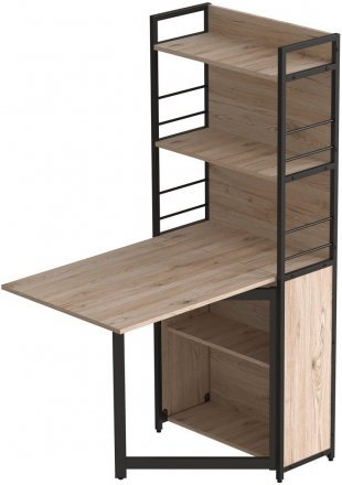 Стіл книжка з етажеркою Практик 2 Ferrum-decor 1555x640x990 Чорний метал ДСП Дуб Сан-Марино 16 мм (FRD-104626) Стіл книжка з етажеркою Практик 2 Ferrum-decor 1555x640x990 Чорний метал ДСП Дуб Сан-Марино 16 мм (FRD-104626)