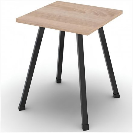 Табурет кухонний Ferrum-decor 430x320x320 Чорний метал ДСП Дуб Сонома 16 мм (FRD-104640)