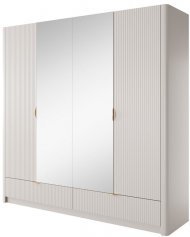 Шафа для одягу Perfect Home Ланте / Lante 4-дверна з дзеркалом і золотими ручками 4D2S/213 Беж (PFH-091124)