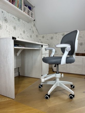 Крісло обертове дитяче з підставкою для ніг PERFECT KIDS GRAY Perfect Home Сірий (PFH-092117)