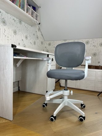 Крісло обертове дитяче з підставкою для ніг PERFECT KIDS GRAY Perfect Home Сірий (PFH-092117)