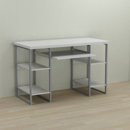 Письмовий стіл Ferrum-decor Тім 76x140x60 сірий ДСП Біле 32мм (FRD-102473)