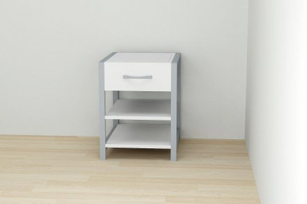 Тумба універсальна Ferrum-decor Вів'єн 1/2 50x41x40 сірий ДСП Біле 16мм (FRD-104133)