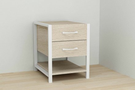Тумба універсальна Ferrum-decor Вів'єн 2/1 50x41x40 білий ДСП Дуб Сонома 16мм (FRD-104178)